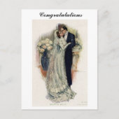 ヴィンテージの結婚式のベルの花嫁と花婿 ポストカード (正面)