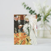 ヴィンテージの結婚式の儀式と花嫁と新郎 招待状 (スタンド正面)