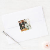 ヴィンテージの結婚式の儀式と花嫁と花婿 スクエアシール (封筒)