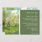 ヴィンテージの結婚式の招待状、花の果樹園 招待状 (正面/裏面)