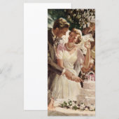 ヴィンテージの結婚式の新郎新婦ケーキを切る (正面/裏面)