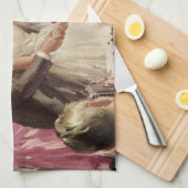 ヴィンテージの結婚式の新郎新婦ケーキを切る キッチンタオル (四つ折り)