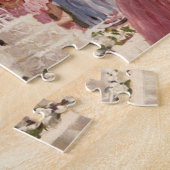 ヴィンテージの結婚式の新郎新婦ケーキを切る ジグソーパズル (側面)