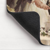 ヴィンテージの結婚式の新郎新婦ケーキを切る マウスパッド (コーナー)