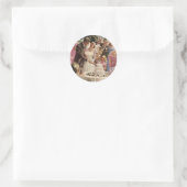 ヴィンテージの結婚式の新郎新婦ケーキを切る ラウンドシール (バッグ)