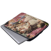 ヴィンテージの結婚式の新郎新婦ケーキを切る ラップトップスリーブ (正面下部)