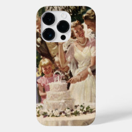 ヴィンテージの結婚式の新郎新婦ケーキを切る Case-Mate iPhone 14 PROケース