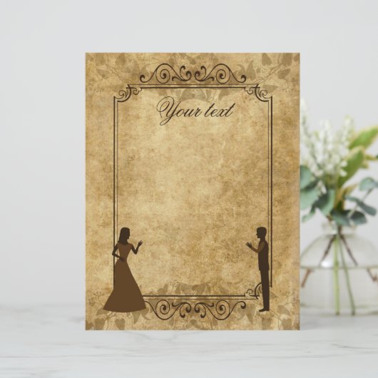 ヴィンテージの結婚式の新郎新婦 (スタンド正面)