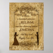 ヴィンテージの結婚式の新郎新婦 ポスター (正面)