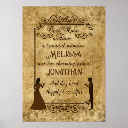 ヴィンテージの結婚式の新郎新婦 ポスター (正面)