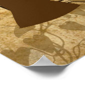 ヴィンテージの結婚式の新郎新婦 ポスター (角)