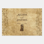 ヴィンテージの結婚式の新郎新婦 ラッピングペーパーシート (正面2)