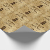 ヴィンテージの結婚式の新郎新婦 ラッピングペーパー (角)