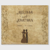 ヴィンテージの結婚式の新郎新婦 ラッピングペーパー (フラット)