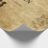 ヴィンテージの結婚式の新郎新婦 ラッピングペーパー (角)