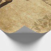 ヴィンテージの結婚式の新郎新婦 ラッピングペーパー (角)