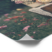 ヴィンテージの結婚式の装飾 ポスター (角)