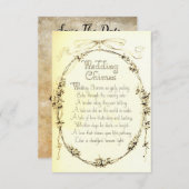 ヴィンテージの結婚式の詩、結婚式の日付を保存 (正面/裏面)