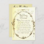 ヴィンテージの結婚式の詩、結婚式の日付を保存 (正面/裏面)