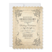 ヴィンテージの結婚式招待状のアンティークの華麗さ