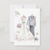 ヴィンテージの結婚式招待状カード サンキューカード (正面)