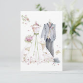 ヴィンテージの結婚式招待状カード サンキューカード (スタンド正面)