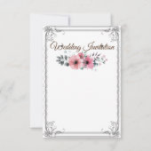 ヴィンテージの結婚式招待状カード サンキューカード (裏面)