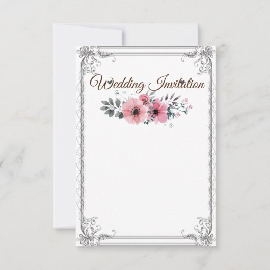 ヴィンテージの結婚式招待状カード サンキューカード (裏面)