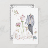 ヴィンテージの結婚式招待状カード サンキューカード (正面/裏面)