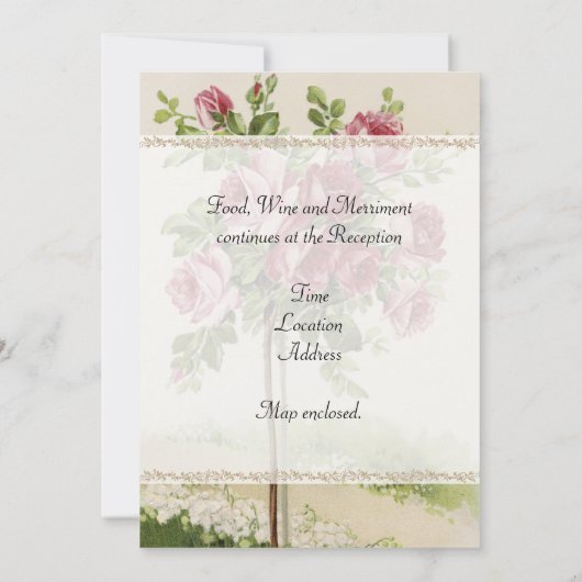 ヴィンテージの結婚式招待状 招待状 (裏面)