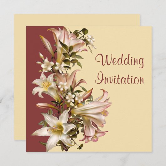 ヴィンテージの結婚式誓約の更新の正方形の招待状 招待状 (正面/裏面)