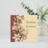 ヴィンテージの結婚式誓約の更新の正方形の招待状 招待状 (スタンド正面)