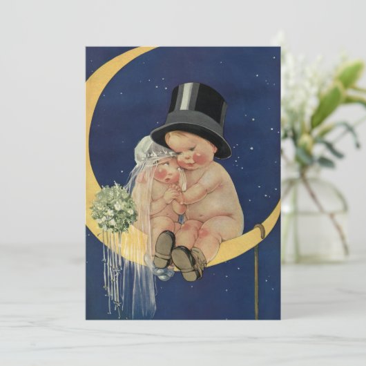 ヴィンテージの結婚式、かわいい新郎新婦の月 (スタンド正面)