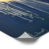 ヴィンテージの結婚式、かわいい新郎新婦の月 ポスター (角)