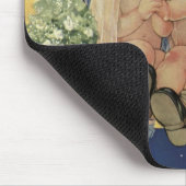 ヴィンテージの結婚式、かわいい新郎新婦の月 マウスパッド (コーナー)