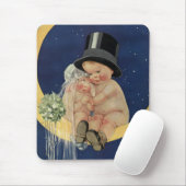 ヴィンテージの結婚式、かわいい新郎新婦の月 マウスパッド (マウス)