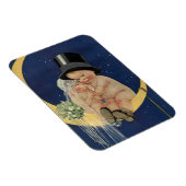 ヴィンテージの結婚式、かわいい新郎新婦の月 マグネット (右側)