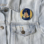 ヴィンテージの結婚式、かわいい新郎新婦の月 缶バッジ (インサイチュ)