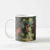 ヴィンテージの結婚式、子供たちが花嫁と花婿を装う コーヒーマグカップ (左)