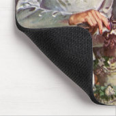 ヴィンテージの結婚式、花嫁がケーキ結婚を切り取る マウスパッド (コーナー)