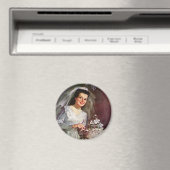 ヴィンテージの結婚式、花嫁がケーキ結婚を切り取る マグネット (インサイチュ (食洗機))