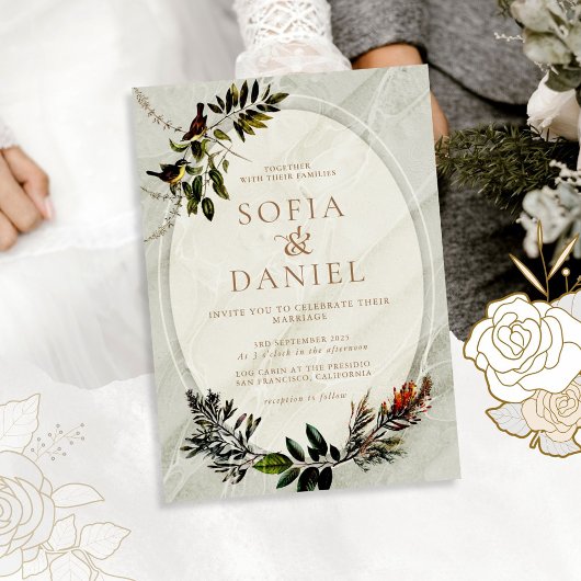 ヴィンテージの結婚紅葉 招待状