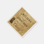 ヴィンテージの結婚素朴な茶色のボンの食欲 スタンダードカクテルナプキン (角)