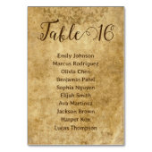 ヴィンテージの結婚素朴な茶色の新郎新婦 テーブルナンバー (裏面)