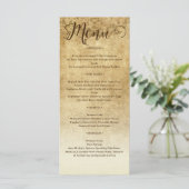 ヴィンテージの結婚素朴な茶色の新郎新婦 メニュー (スタンド正面)