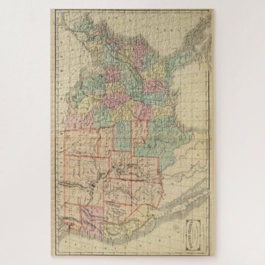 ヴィンテージの統一された州図(1864年) ジグソーパズル (縦)