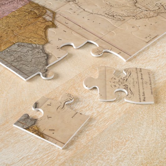 ヴィンテージの統一された州路線地図(1804) ジグソーパズル (側面)