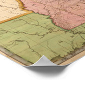 ヴィンテージの統一された州路線地図(1804) ポスター (角)
