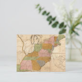 ヴィンテージの統一された州路線地図(1804) ポストカード (スタンド正面)