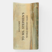 ヴィンテージの絵を描歴史先生教室へようこそ 横断幕 (縦)